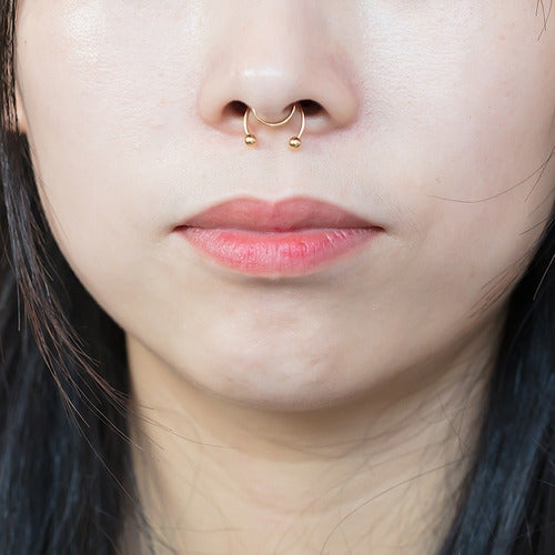 Piercing Nariz Septo Argola Falso Dourado Prata Preto Aço