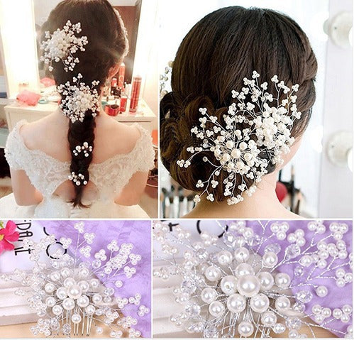 Arranjo Enfeite Cabelo Noiva Perola Dama Daminha Debutante