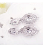 Brinco Noiva Pedra Zirconia Prata Debutante Pendurado Gota