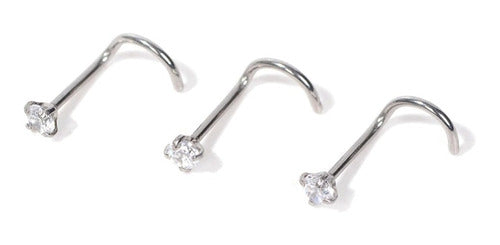 Piercing Nariz Nostril Dourado Pedra Zirconia 3 Mm Pt De Luz