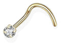 Piercing Nariz Nostril Aço Pedra Zirconia 2 Mm Pt De Luz