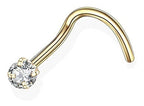 Piercing Nariz Nostril Aço Pedra Zirconia 2 Mm Pt De Luz