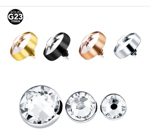 Piercing Microdermal Prata Rosa Furtacor Pedra 3 Mm Topo