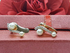 Brinco Ear Cuff Noiva Pedra Zirconia E Perola Dourado Festa