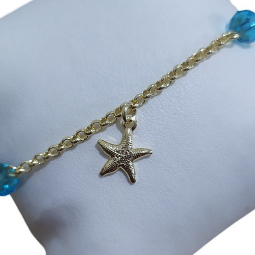Pulseira Pingentes Fundo Do Mar Folheado Ouro Semi Joia