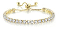 Pulseira Bracelete Dourada Pedra Zircônia Noiva Debutante