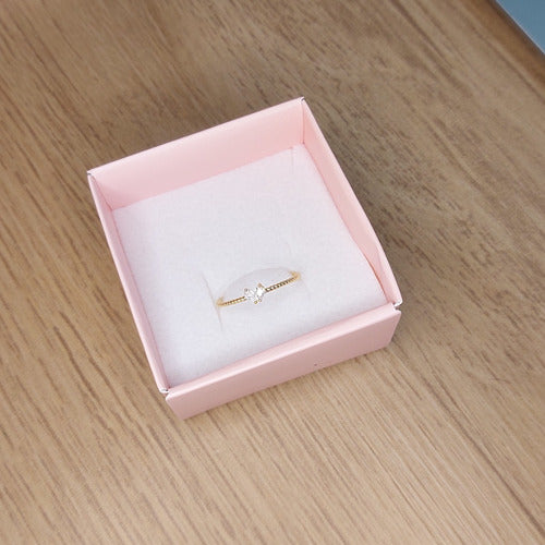 Anel Falange Pedra Zirconia Festa Dourado Coração Delicado