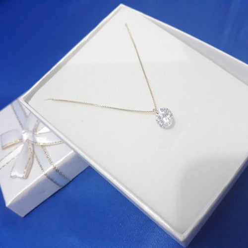 Colar Gargantilha Pedra Zirconia Dourado Ponto De Luz F Ouro