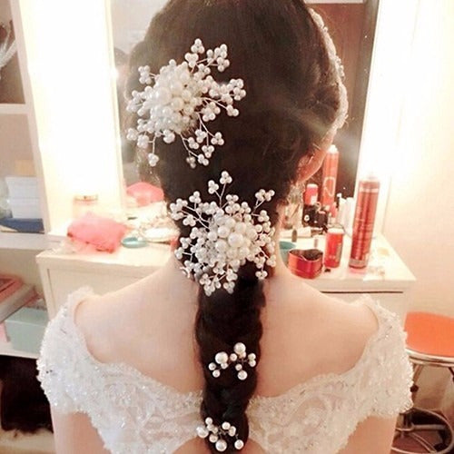 Arranjo Enfeite Cabelo Noiva Perola Dama Daminha Debutante