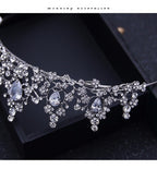 Coroa Tiara Arranjo Cabelo Noiva  Zirconia Strass Prata Luxo