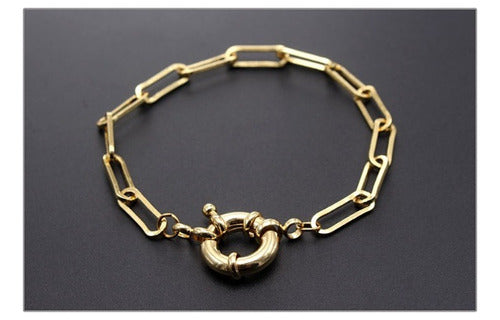 Pulseira Cartier Fecho Boia Grande Grossa Banhada Ouro 18k