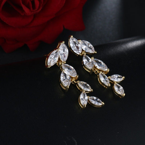 Brinco Noiva Zirconia Prata Festa Debutante Pendurado