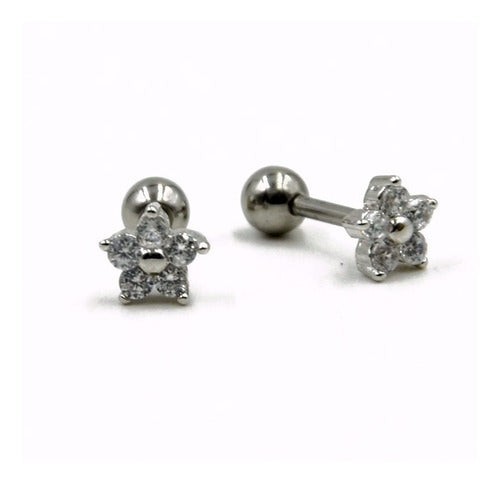 Piercing Orelha Cartilagem Helix Tragus Fl Ouro Mini Flor