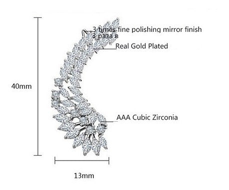 Brinco Ear Cuff Noiva Pedra Zirconia Prata Festa Debutante