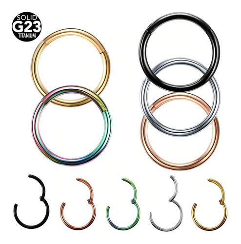 Piercing Argola Titânio Septo Helix Cartilagem 6 8 10 Mm