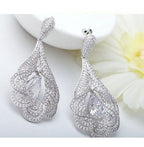 Brinco Noiva Zirconia Prata Formatura Debutante Gota Grande