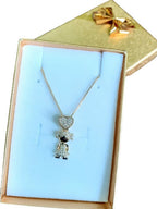 Colar Pingente Menininha Pedra Zirconia Dourado Folheado 18k