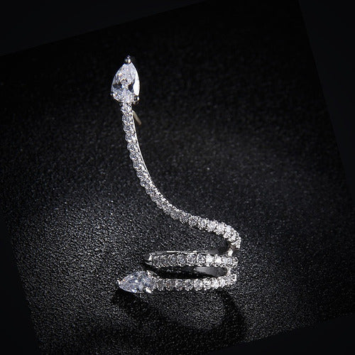 Brinco Ear Cuff Noiva Pedra Zirconia Prata Festa Debutante