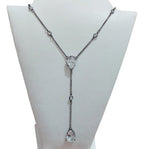 Colar Gota Pedra Zirconia Grafite Negro Gravatinha