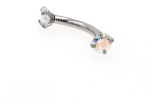 Piercing Sombracelha Banana Aço Cirúrgic Pedra Zircônia 3 Mm