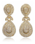 Brinco Noiva Zirconia Dourado Pendurado Festa Debutante Gota