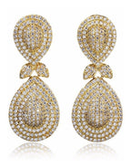 Brinco Noiva Zirconia Dourado Pendurado Festa Debutante Gota