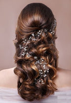Tiara Arranjo Grinalda Cabelo Noiva Pérola Fio Strass Brilho