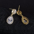 Brinco Noiva Pedra Zirconia Dourado Ou Prata Gota Debutante