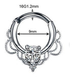 Piercing Para Nariz Septo Indiano Prata Pedra Zirconia
