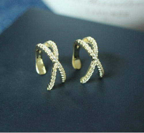 Piercing Argola Falso Fake Dourado Prata Pedra Zirconia