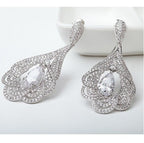 Brinco Noiva Zirconia Prata Formatura Debutante Gota Grande