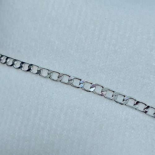 Pulseira Unisex Folheada A Rodio Semi Joia 3 Mm Antialérgica