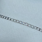 Pulseira Unisex Folheada A Rodio Semi Joia 3 Mm Antialérgica