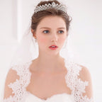 Coroa Tiara Cabelo Noiva Strass Prata Luxo Debutante