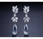 Brinco Noiva Zirconia Gota Prata Festa Madrinha Formatura