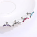 Piercing Cluster Para Helix Cartilagem Pedras De Strass
