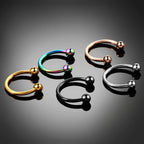 Piercing Septo Ferradura Titânio Cartilagem Preto Prata