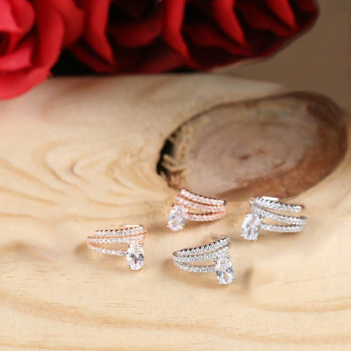 Piercing Argola Falso Fake Pressão Pedra Zircônia Orelha