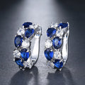 Brinco Pedra Zirconia Prata Madrinha Mãe D Noivos Verde Azul