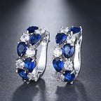 Brinco Pedra Zirconia Prata Madrinha Mãe D Noivos Verde Azul