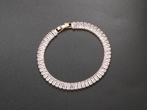 Pulseira Bracelete Dourada Pedra Zircônia Noiva Debutante