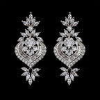 Brinco Noiva Zirconia Pendurado Prata Debutante Luxo