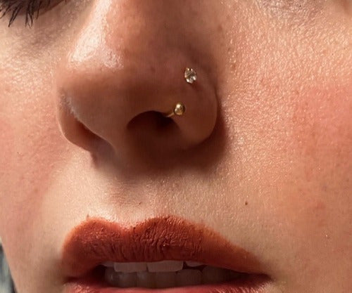 Piercing Ferradura Nariz Cartilagem Pedra Zirconia Aço Cirúr