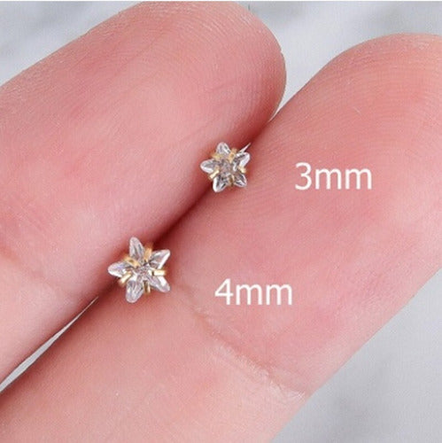 Piercing Tragus Helix Flat Cartilagem Mini Estrela 3 4 5 Mm