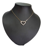 Colar Coração Com Pedra De Zirconia Dourado Folheado A Ouro