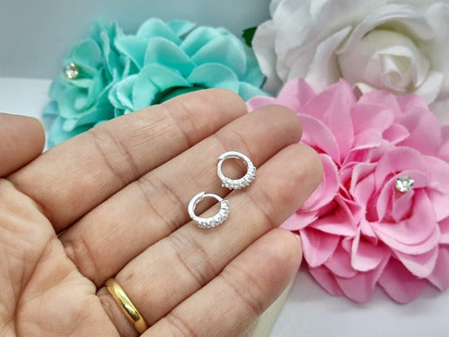 Piercing Cartilagem Brinco Argola Prata Pedra Zirconia 8 Mm