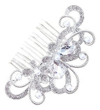 Arranjo Enfeite Cabelo Noiva Strass Perola Prata Debutante