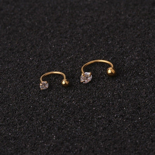 Piercing Ferradura Nariz Cartilagem Pedra Zirconia Aço Cirúr