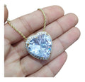 Colar Corrente Serpentina Coração Pedra Zirconia Semijoia