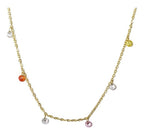 Colar Chocker Pedra Zirconia Colorido F. Ouro 18k Semi Joia